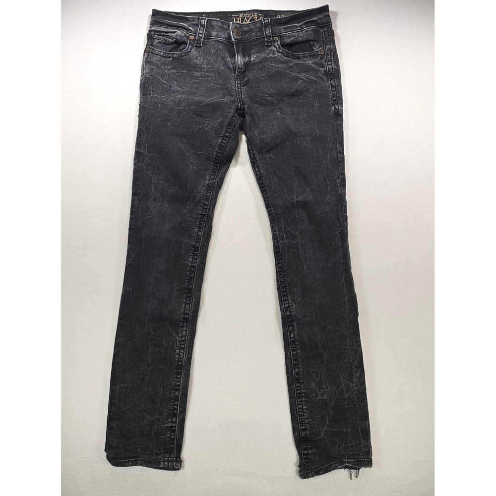 Buckle Black Fit No. 53 Skinny Jeans 27x32 Faded Black Marble Wash Denim